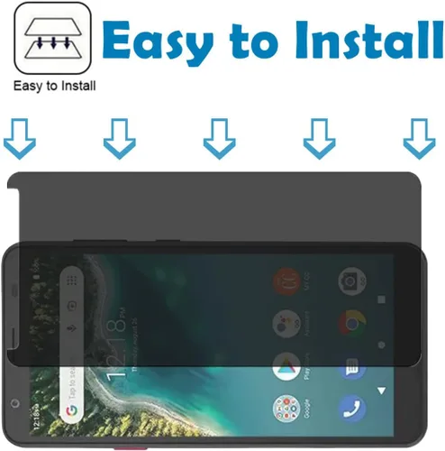 Miniatura 6 de Protector de pantalla de privacidad para ZTE Avid 589 (2 unidades), no cobertura completa, vidrio templado, antiarañazos, antiarañazos, dureza 9H