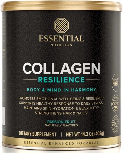 Essential Nutrition Resiliencia al colágeno - Polvo de péptidos de colágeno hidrolizados con ácido hialurónico, silicio, aminoácidos y extracto de