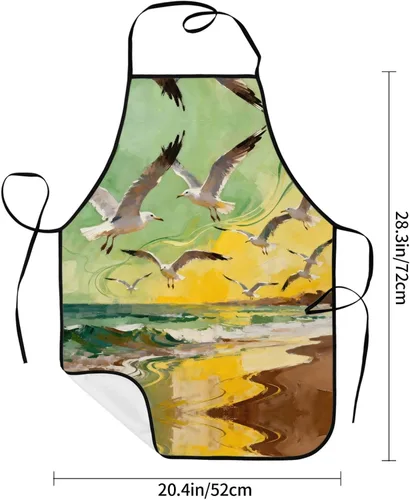 Miniatura 6 de Delantal de dos cachorros con bolsillos, delantales resistentes a las gotas de agua para mujeres y hombres, delantal ideal para uso doméstico