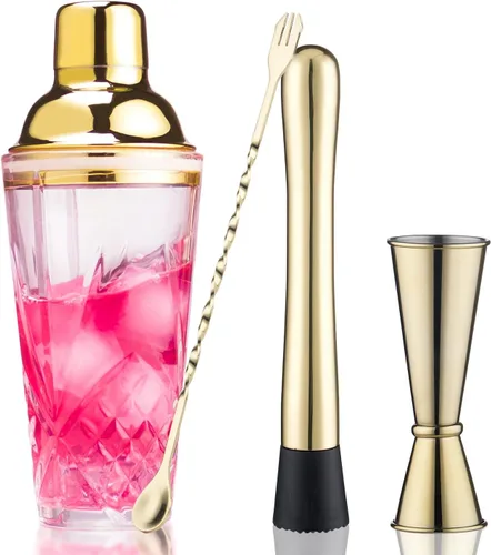 Miniatura 8 de Coctelera de cristal, 14.5 onzas, coctelera de Martini con colador para barras, whisky, cócteles, color plateado