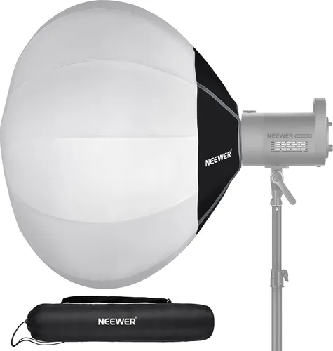 Miniatura 11 de NEEWER Caja de luz de linterna de 26 "/65 cm, difusor de luz de liberación rápida 360° Bowens Mount Softbox con aleación de nailon ligero para RGB