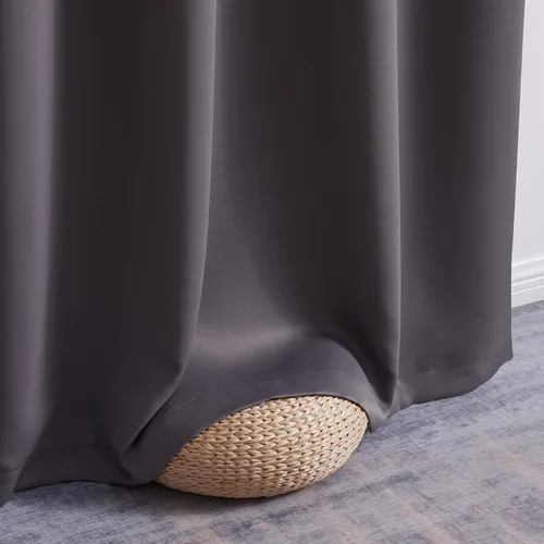 Miniatura 5 de HLC.ME Oxford - Cortinas opacas grises, cortinas de bloqueo de calor y frío, paneles de cortina con aislamiento térmico con ojales, juego de 2