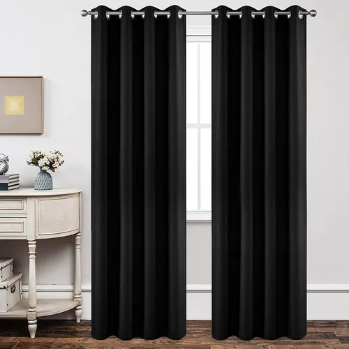 Miniatura 106 de Joydeco - Juego de 2 paneles de cortinas opacas de 63 pulgadas, 2 cortinas largas con aislamiento térmico burg, cortinas de oscurecimiento