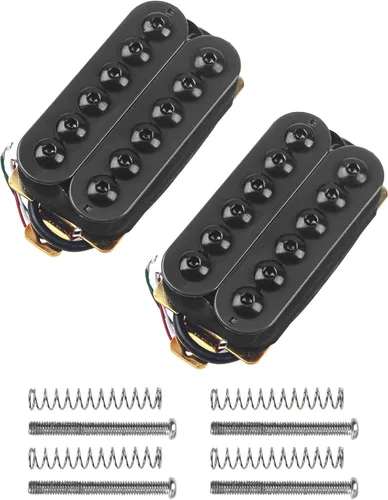 Miniatura 2 de Juego de pastilla de puente de cuello de guitarra eléctrica con imán de alto rendimiento N/B compatible con pastilla de guitarra eléctrica (negro)