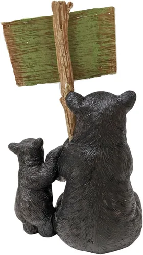 Miniatura 4 de BestGiftEver Figura de oso – Oso negro y cachorro de mesa rústica cabaña decoración – Estatua de oso Relax You're at The Cabin