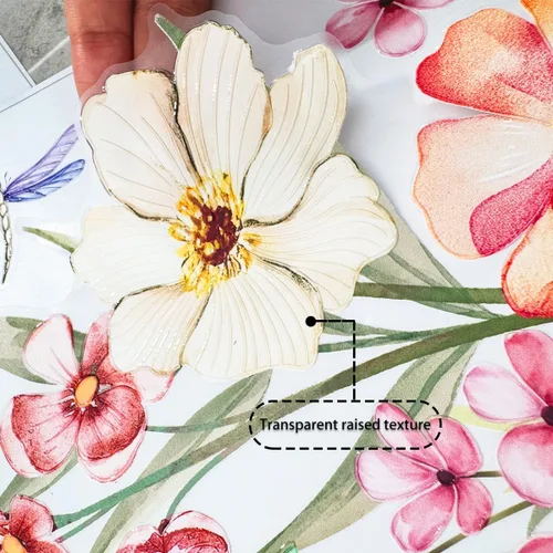 Miniatura 9 de 2 hojas de calcomanías de pared de hadas para dormitorio de niñas, murales de pared de flores, vinilo para despegar y pegar, calcomanías de pared