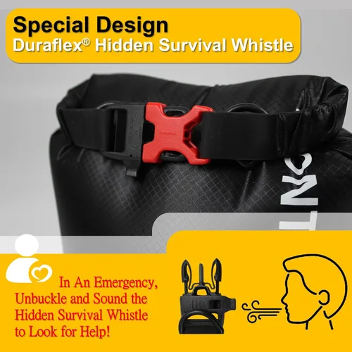 Miniatura 4 de CORDURA Bolsa seca impermeable de 20 litros – Saco resistente IPX6 con silbato de supervivencia para kayak, camping, navegación, playa – Mochila