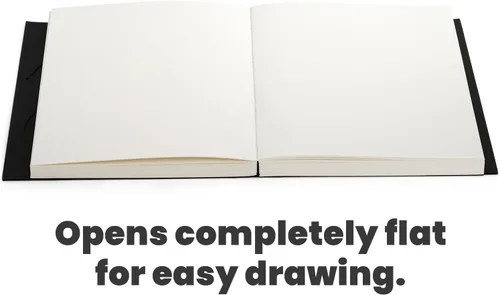 Miniatura 7 de Elsjoy Cuaderno de bocetos negro grueso, 3 tamaños, A5/A4/B5, cuaderno de dibujo en blanco para pintura, acuarela, 128 hojas/256 páginas por libro