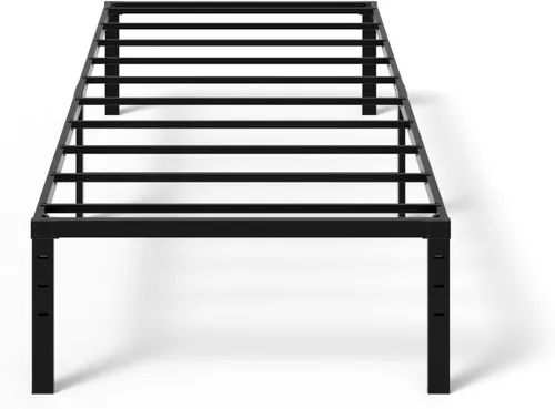 Miniatura 9 de VINGLI Marco de cama individual de 12 pulgadas, plataforma de metal resistente, no necesita somier, soporte de listones de acero resistente, fácil