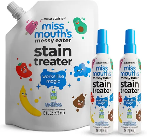 Miniatura 17 de Miss Mouth's Messy Eater Spray para tratar manchas – Removedor de manchas de 4 onzas – Productos esenciales para recién nacidos y bebés – Sin