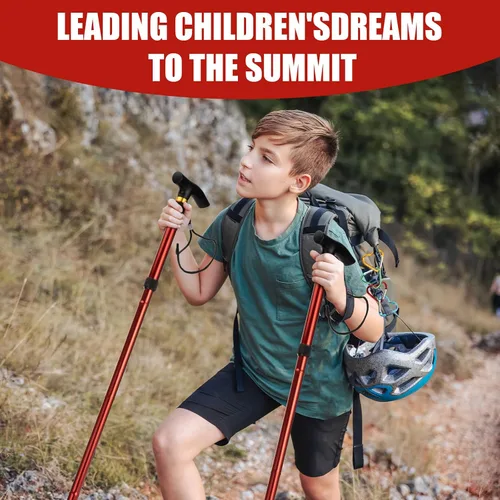 Miniatura 4 de Bastones de trekking - Bastones de senderismo para niños, telescópicos, plegables, ultraligeros para senderismo