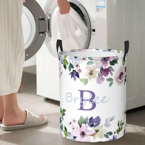 Miniatura 2 de Cesta de lavandería plegable para dormitorio, cesta de baño con asa
