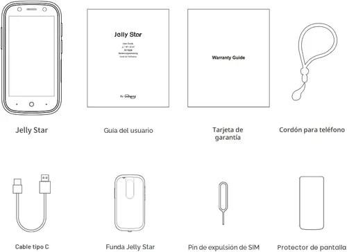 Miniatura 4 de Unihertz Jelly Star Mini Smartphone de 3 pulgadas más pequeño pequeño 4G teléfono celular Android 13 diseño transparente LED luz NFC OTG 8 GB RAM