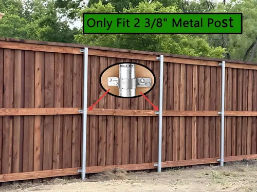 Miniatura 6 de Soportes de valla de 2-3/8 pulgadas (12 unidades), amarre de agarre de tubo galvanizado, soportes de acero a madera, soportes de metal para postes