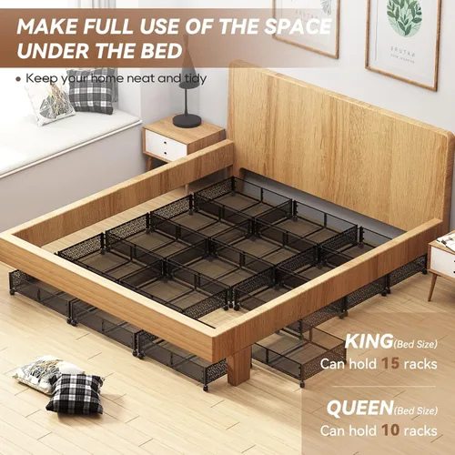 Miniatura 6 de Contenedor de Almacenamiento Debajo de la Cama con Ruedas, Organizador de Cajones de Almacenamiento para Zapatos Debajo de la Cama, Contenedores