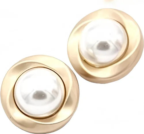 5 piezas de botones de oro con perlas de metal para mujer, botones para abrigo de suéter, decoración para ropa, accesorios de costura y manualidades