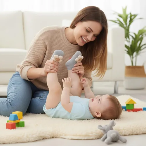 Miniatura 3 de Calcetines para niñas pequeñas, paquete de 4 tobillos, antideslizantes, con agarres, algodón suave, diseño de corte bajo, princesa infantil