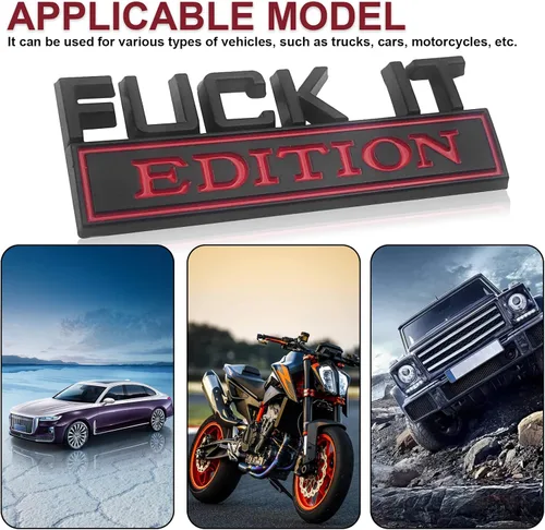 Miniatura 3 de Fuck IT Edition Emblema 3D Fender Badge Badge Decal 3D Fender Badge Calcomanía 3D de repuesto para auto camión, apto para todos los autos, se