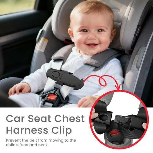 Miniatura 4 de Clip universal para arnés de pecho de asiento de automóvil para niños, ajustador de cinturón de seguridad para niños y protector de hebilla Negro
