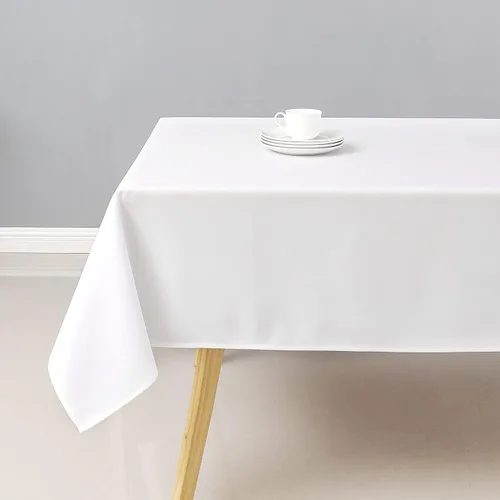 Miniatura 10 de Wewoch Mantel rectangular blanco resistente al agua y lavable de poliéster para mesa de comedor, cocina, fiestas, bodas y uso al aire libre de 60