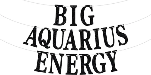 Big Aquarius Energy Banner, temporada de acuario enero/febrero decoración de pastel de cumpleaños – 12 suministros de decoración de fiesta de