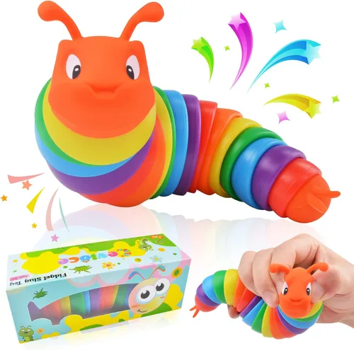 Cevioce Juguetes para la ansiedad con forma de babosa, juguetes sensoriales para niños y adultos, 1 unidad de juguetes sensoriales para niños