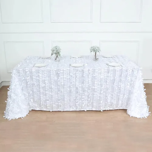 Miniatura 8 de TABLECLOTHSFACTORY - Mantel cuadrado de tela de tafetán de pétalos de hojas 3D de 54 pulgadas, color negro
