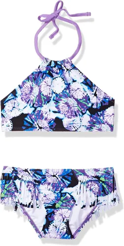 Miniatura 46 de Kanu Surf Mahina bikini halter de 2 piezas para niñas, traje de baño para playa mahina azul