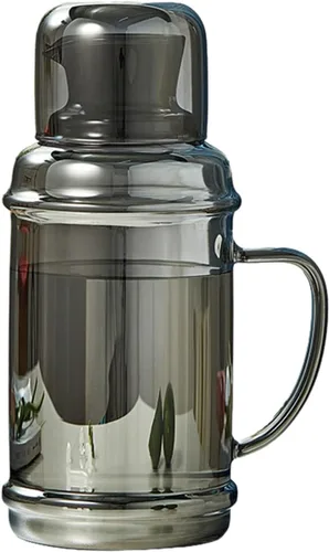 Miniatura 7 de Sizikato Jarra de agua clásica de vidrio ámbar de 36 onzas con vaso de cristal.