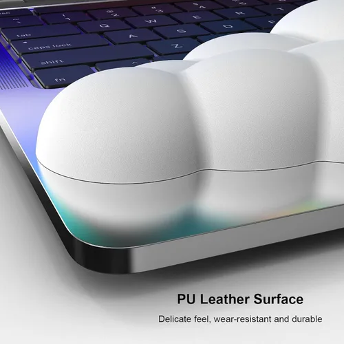 Miniatura 2 de Cloud - Juego de reposamuñecas para teclado y alfombrilla para mouse con reposamuñecas ergonómico, lindo soporte para reposamuñecas de espuma Blanco