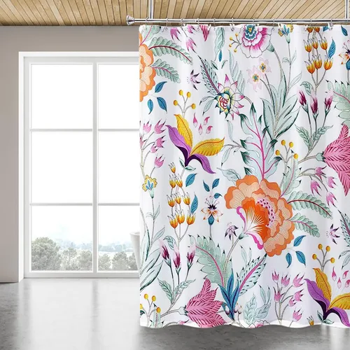 Miniatura 27 de LLSCL Cortina de ducha de tela azul con contrapeso inferior, calidad de hotel impermeable, 72 x 72 pulgadas, lavable a máquina Azul marino