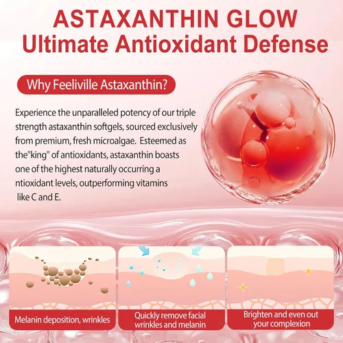 Miniatura 2 de Astaxantina 12 mg – Suplementos antioxidantes de astaxantina premium para apoyo a la salud de la piel y los ojos – Fuente de microalgas frescas