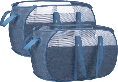 Miniatura 10 de Cesta de lavandería emergente, con asas duraderas, cesta de lavandería plegable, fácil de abrir y plegar para dormitorio universitario, habitación