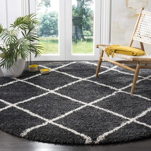Miniatura 68 de SAFAVIEH - Alfombra de la colección Hudson Shag, diseño de enrejado moderno, no desprende pelusa y fácil de cuidar, 2 pulgadas de grosor, ideal