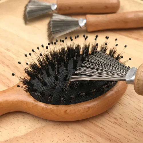 Miniatura 3 de Cepillo de pelo y limpiador de peine con rastrillo de alambre de metal para eliminar la pelusa del polvo del cabello