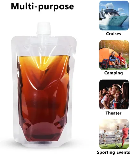 Miniatura 6 de Bolsas de plástico Keon - Bolsas de jugo flexibles, reutilizables, a prueba de fugas, sin BPA para viajes, deportes al aire libre, conciertos