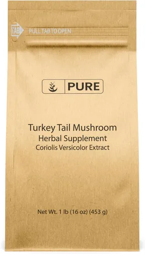 PURE ORIGINAL INGREDIENTS Polvo de hongo cola de pavo (1 libra) Trametes Versicolor, Coriolus Versicolor, sin OMG