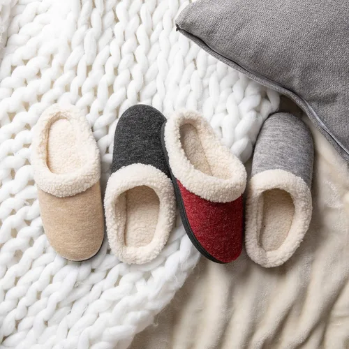 Miniatura 5 de Wishcotton Pantuflas de casa Sherpa con espuma viscoelástica para mujer para interiores y exteriores