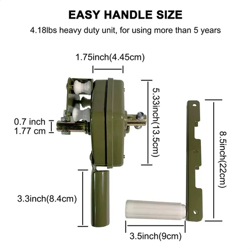 Miniatura 7 de UYGALAXY Película manual de pared lateral de invernadero, enrollable, manivela de cabrestante para ventilación de invernadero, agrícola