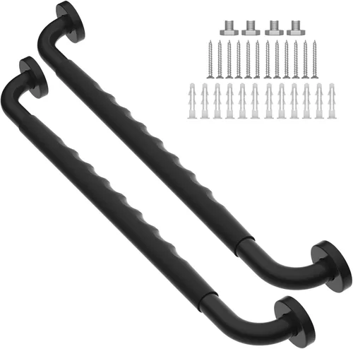 Miniatura 10 de Barra de Agarre Antideslizante Cromada de 16 Pulgadas, iMomwee Paquete de 2 Barras de Agarre de Acero Inoxidable para Baño con Agarre Moleteado