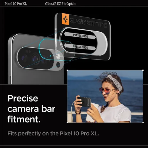 Miniatura 5 de Spigen Protector de pantalla y lente de cámara [Glas.tR EZ Fit Optik] diseñado para Pixel 10 Pro XL [compatible con carcasas] - 2