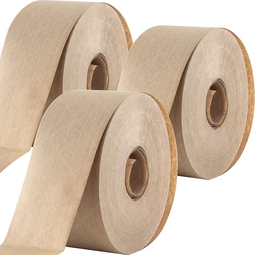 Miniatura 8 de Cinta ultra duradera activada por agua para un embalaje seguro. La cinta de goma kraft marrón de 2.75 pulgadas y 450 pies proporciona adhesivo