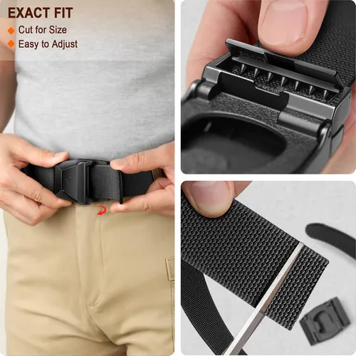 Miniatura 5 de BULLIANT Cinturón táctico para hombres, cinturón de regalo de nailon elástico de 1.5 pulgadas, para senderismo, trabajo militar, liberación rápida