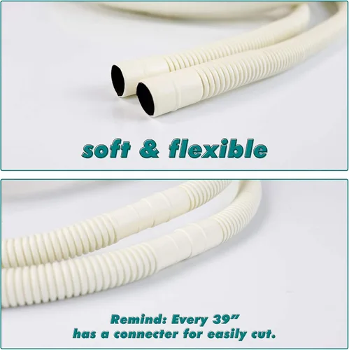 Miniatura 3 de Daisypower Tubo de manguera de drenaje de aire acondicionado, 26 pies para aire acondicionado sin conductos, sistema de bomba de calor, solo