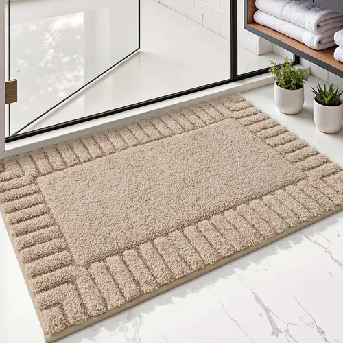 Miniatura 5 de LUMI Alfombras de baño antideslizantes con parte trasera de goma, alfombra de baño de microfibra de felpa extrasuave, absorbente, lavable a máquina