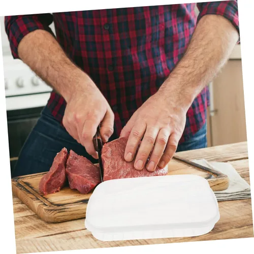 Miniatura 4 de Hemoton Caja apilable para refrigerador, 2 unidades, 9.64 x 7.28 x 1.37 pulgadas, recipientes herméticos transparentes para almacenamiento