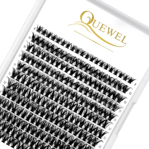 Miniatura 11 de QUEWEL Kit de extensión de pestañas DIY, racimos de pestañas 3D con 280 piezas, racimos de pestañas mixtas de 10-16 mm (30+40+50D), pinzas