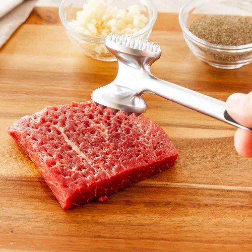 Miniatura 3 de Restaurantware Met Lux - Ablandador de carne, 1 mazo de carne de doble cara, superficies texturizadas, mango ergonómico, picador de carne