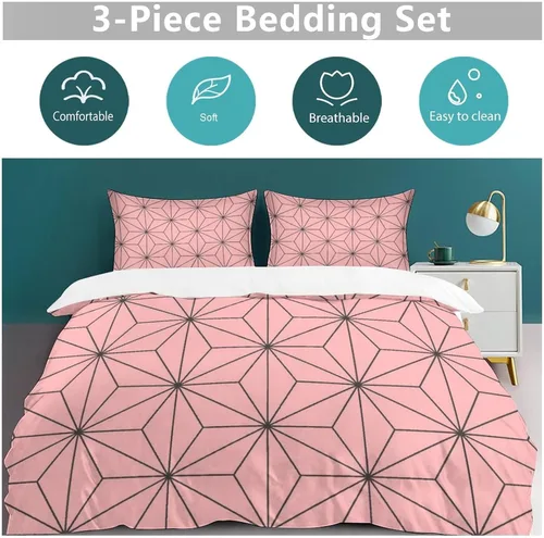 Miniatura 5 de INFLAG Juego de ropa de cama de anime: juego de funda de edredón de microfibra cepillada suave de 68 x 90 pulgadas, 3 piezas, 1 funda de edredón