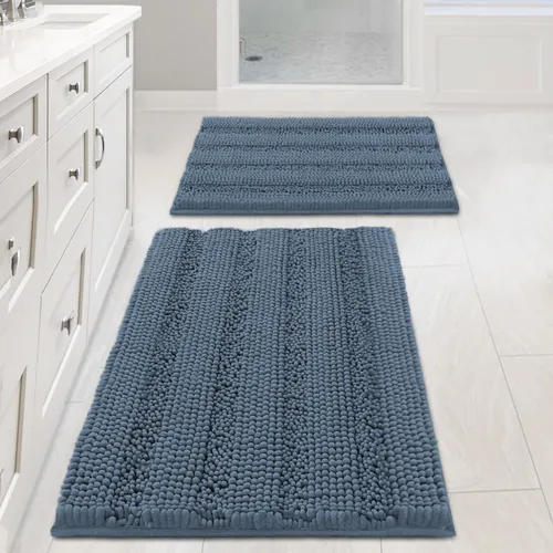 Miniatura 56 de H.VERSAILTEX - Alfombras de baño, juego de 2 piezas, alfombra de contorno para baño, juego de alfombras para inodoro, alfombra antideslizante